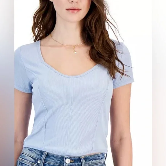 NWT Gorgeous Hippie Rose T-shirt, Size S, skylight blue - Picture 3 of 12